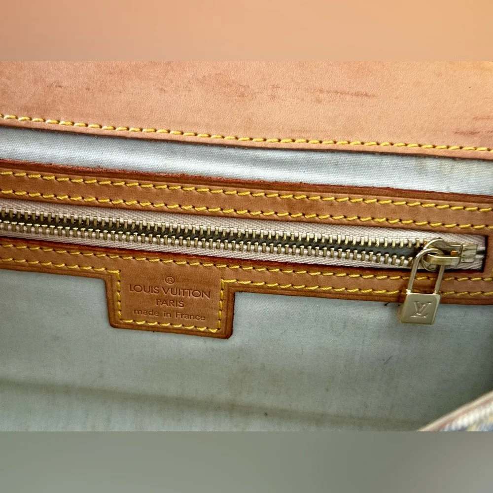 Louis Vuitton Grey/Navy Monogram Mini Lin Camille Crossbody Chain Flap Bag - Picture 10 of 14